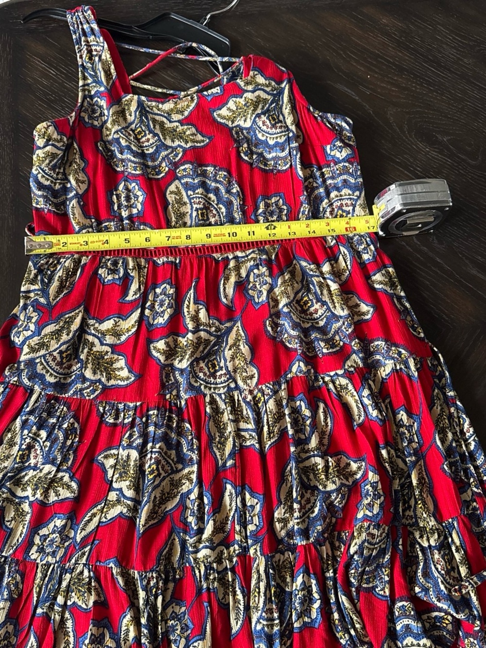 Americana Paisley Mini Dress Red Blue Boho Festival Nashville Sz S NWT - Picture 5 of 7